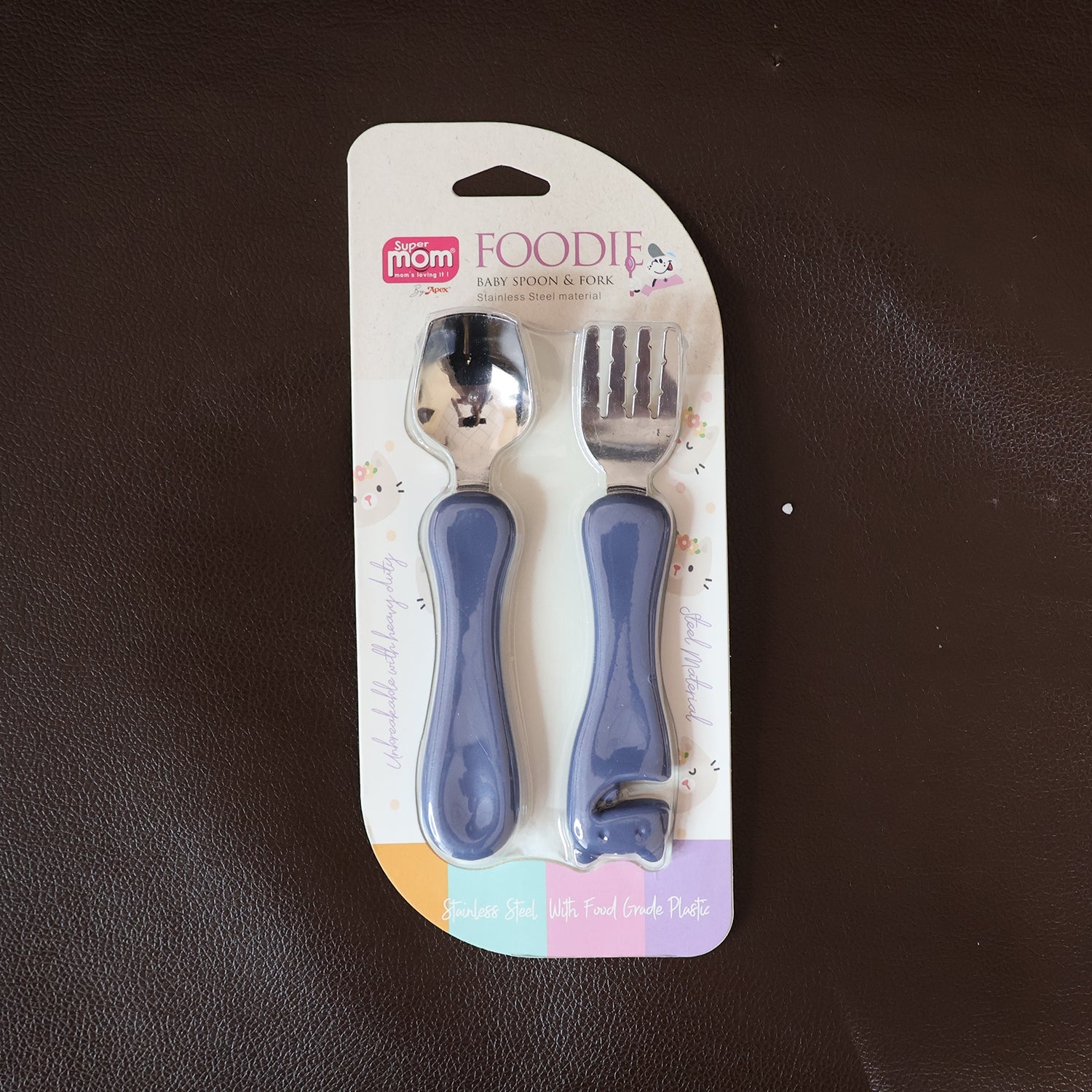 Supermom Foodie Stainless Steel Spoon & Fork (2 Pc Set) Supermom Foodie Stainless Steel Spoon & Fork (2 Pc Set)